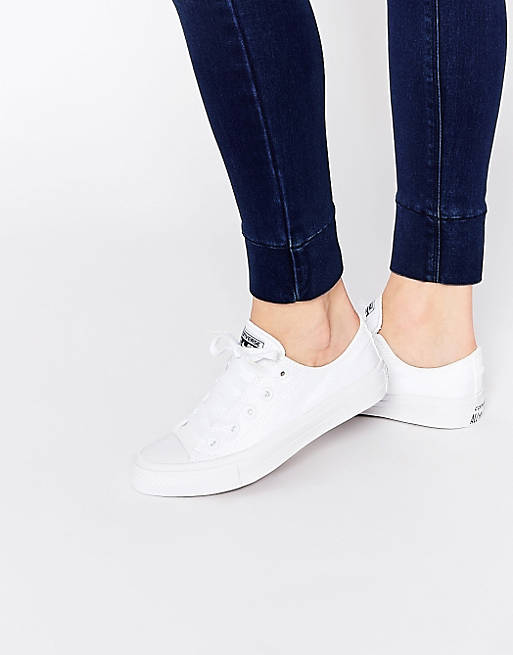 Converse All Star Chuck Taylor Pure White Ox II Plimsoll Trainers | ASOS