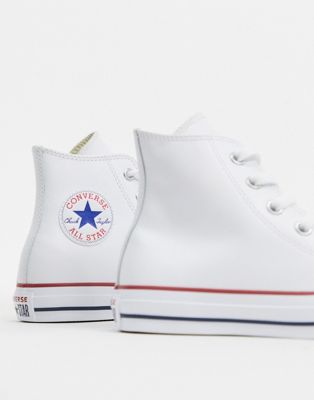 Converse All Star - Chuck Taylor- Sneakers alte in pelle bianche | ASOS