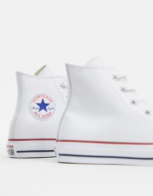 converse bianche pelle alte toscane