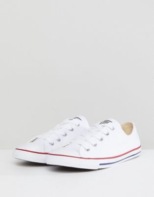 converse all star dainty ox trainers white