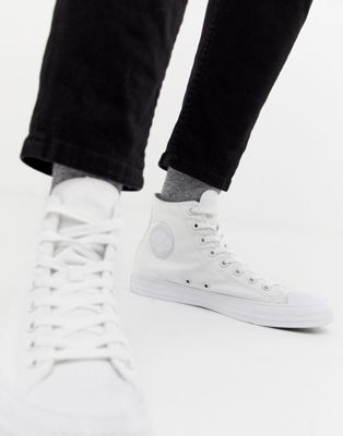 Converse All Star Hi sneakers in white mono | ASOS
