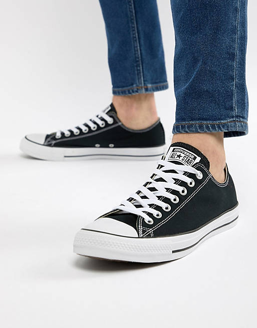 Converse – All Star OX Classic – Flache Sneaker in Schwarz