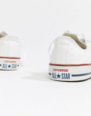 converse all star ox plimsolls in white m7652