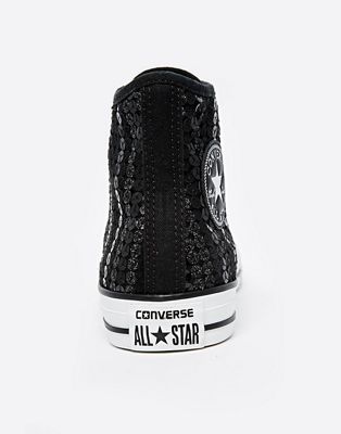 Converse - All Star - Scarpe da ginnastica alte nere con paillettes | ASOS