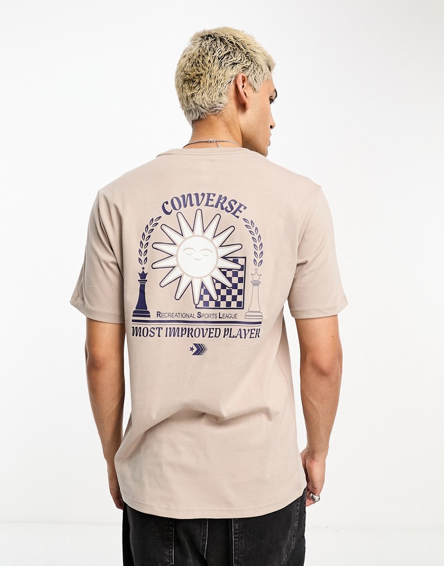 Converse back print t-shirt in grey