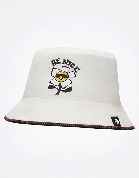 Converse Be Nice graphic bucket hat in off white