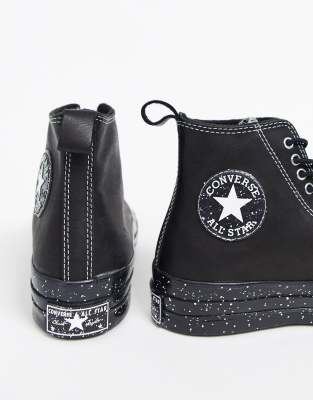 black and white speckled converse