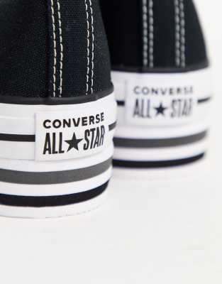 converse black chuck taylor hi all star platform layer trainers