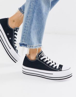 Converse black Chuck Taylor Ox All Star platform layer trainers | ASOS