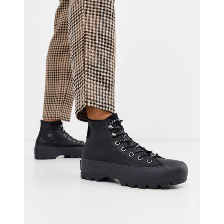 Converse Black Goretex Leather Chuck Taylor Hi Chunky Sole Hiker Boots ASOS