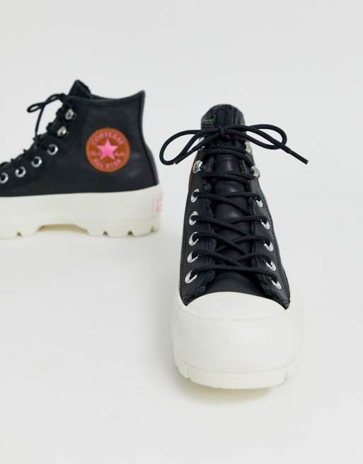 Converse black leather gore tex hiker hi trainers sale