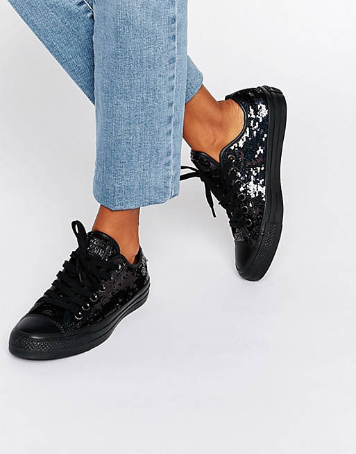Converse Black Sequin Chuck Taylor Sneakers | ASOS