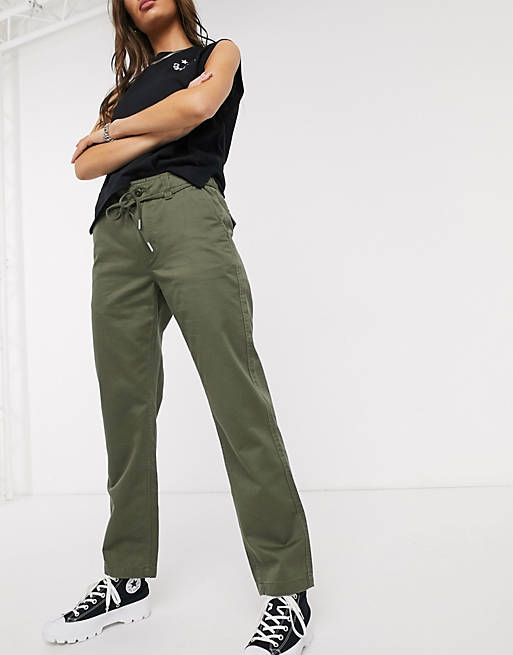 Converse black tie waist green cargo pants | ASOS