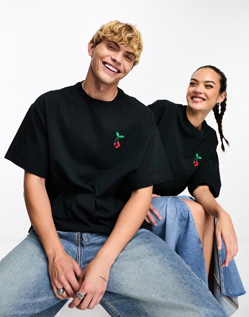 Converse cherry logo t-shirt in black