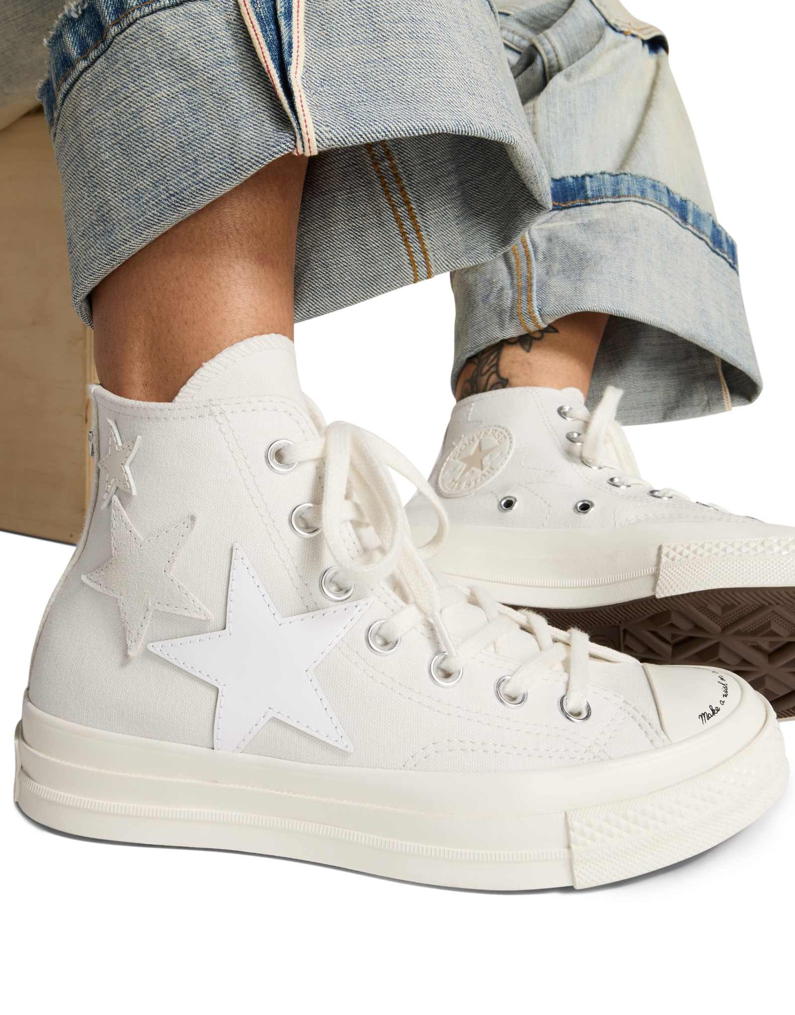 Кеды Converse Chuck 70 All Star белого цвета с деталями в виде звезд