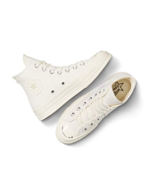 Converse Chuck 70 All Star sneakers in white with star details, 2 of 4
