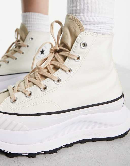 Cream deals converse boots