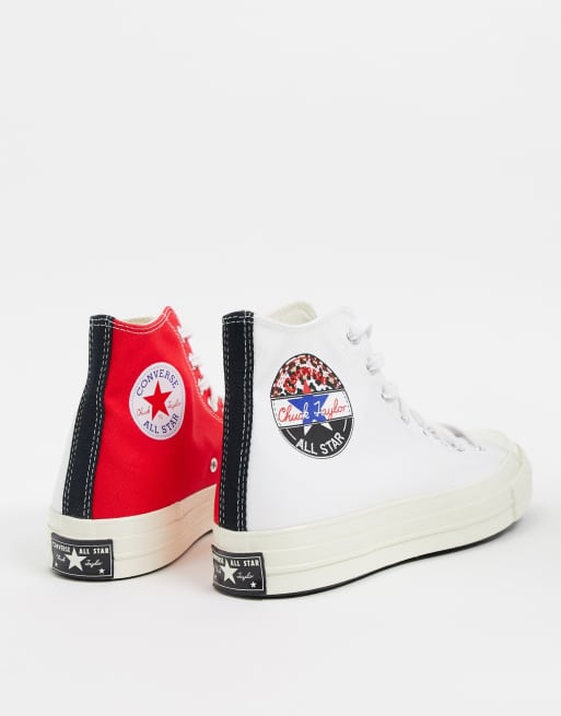 Converse Chuck 70 Baskets avec logo fendu Blanc rouge