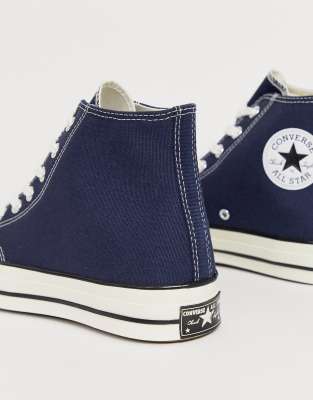 converse en cuir bleu marine