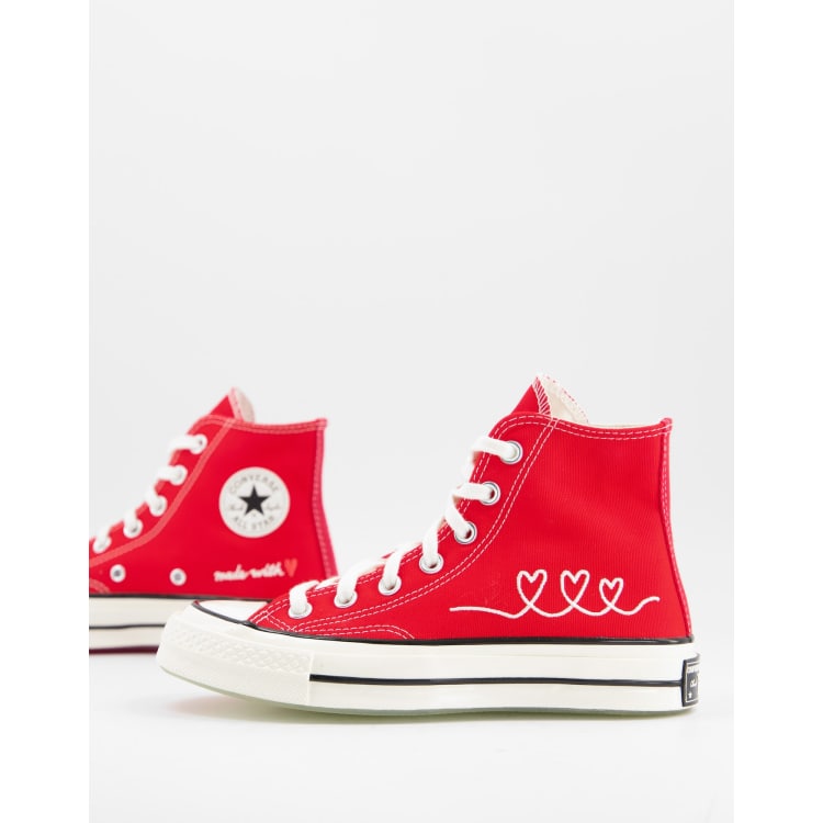 Converses rouges montantes sale