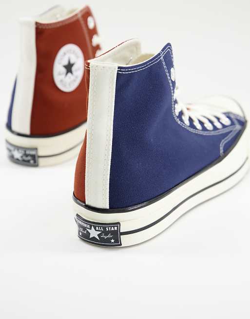 Converse - Chuck 70 - Baskets montantes - Bleu marine et marron Converse - Chuck 70 - Baskets montantes - Bleu marine et marron