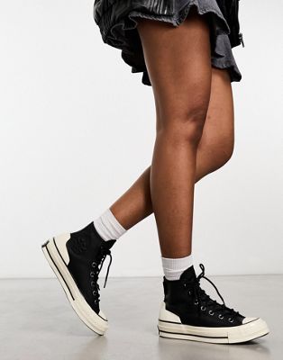 Converse Chuck 70 Hi leather trainers in black - ASOS Price Checker