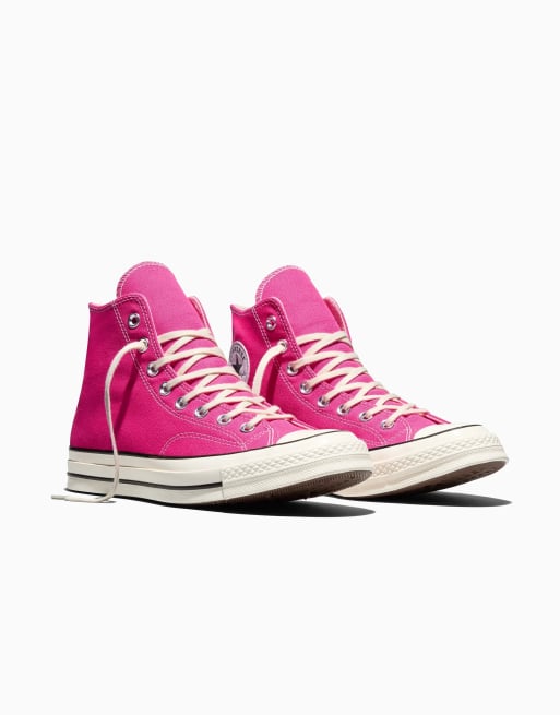 Converse - Chuck 70 - Canvas sneakers in ruw framboos/zilverreiger/zwart, 4 van 4