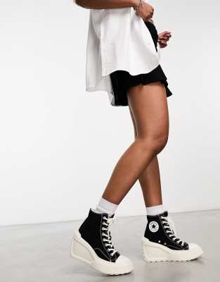 Converse Chuck 70 De Luxe wedge heel trainers in black - ASOS Price Checker