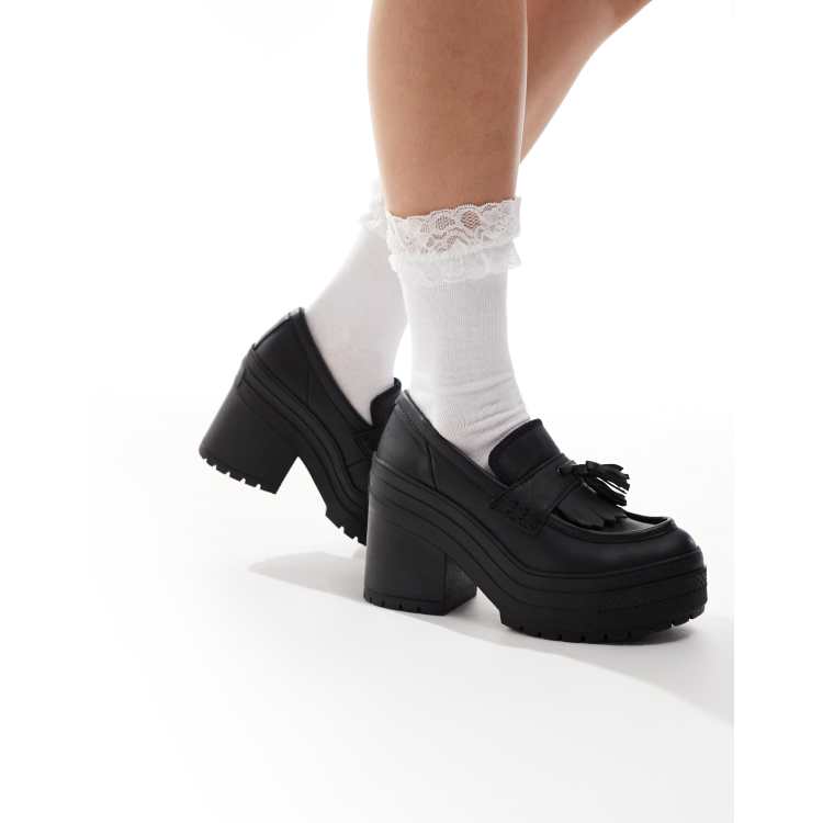 Converse Chuck 70 De Luxe heeled loafers in black ASOS