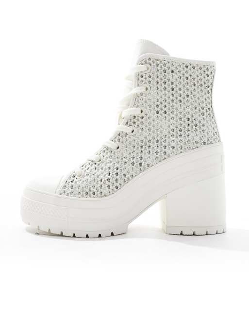 Converse Chuck 70 De Luxe Heeled sneakers in white, 2 of 5