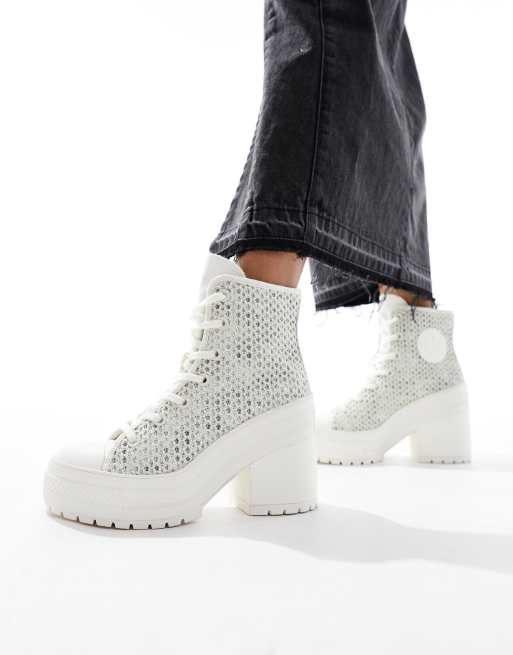 Converse Chuck 70 De Luxe Heeled sneakers in white, 5 of 5
