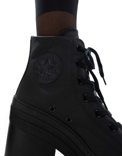 Converse - Chuck 70 De Luxe - Leren sneakers met hak in zwart, 5 van 5