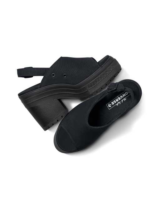 Converse - Chuck 70 De Luxe - Sandalen met hak en plateauzool in zwart, 2 van 4