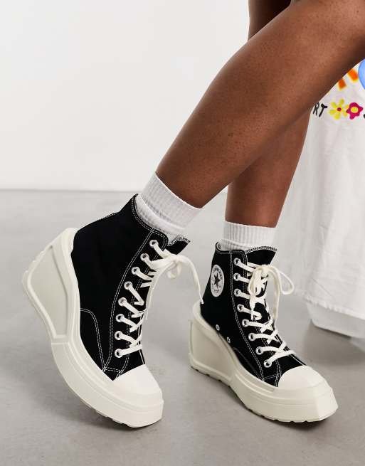 Converse Chuck 70 De Luxe Sneakers met hoge sleehak in zwart