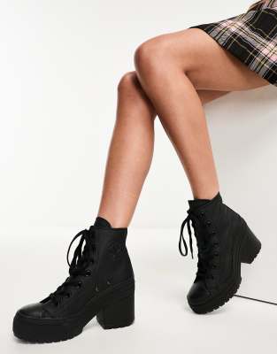 Chuck 70 Deluxe Heeled sneaker boots in triple black