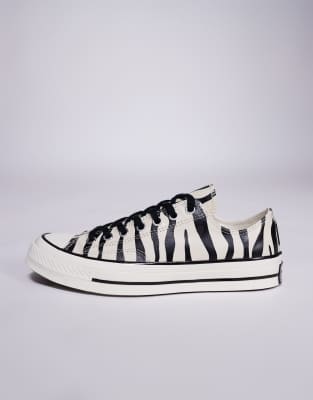 Converse Chuck 70 Glow-in-the-dark Zebra Print Sneakers Light Dune In Multi