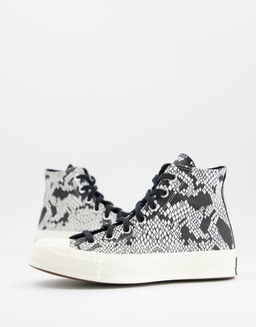 Converse – Chuck 70 – Grå ormskinnsmönstrade sneakers med högt skaft