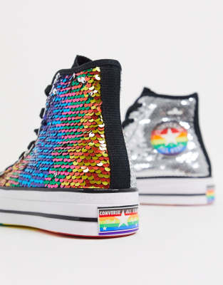 rainbow sequin converse