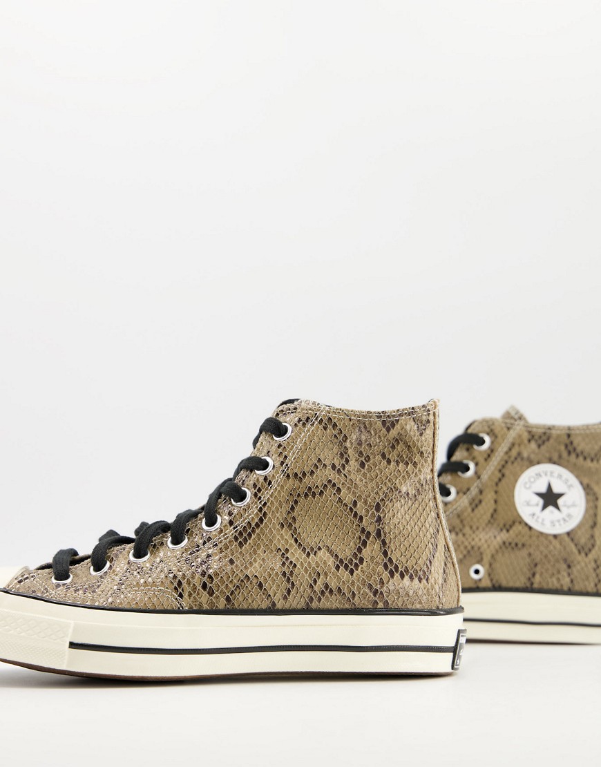 Converse Chuck 70 Hi Archive Reptile leather sneakers in brown