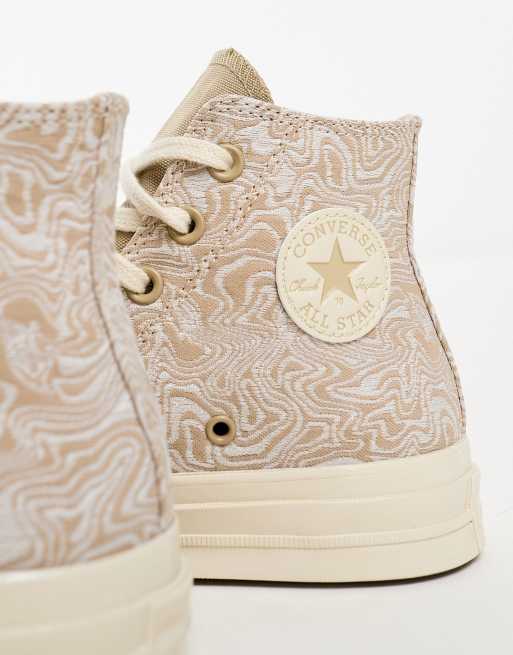 Converse – Chuck 70 Hi – Beige, virvelmönstrade sneakers, 2 av 4