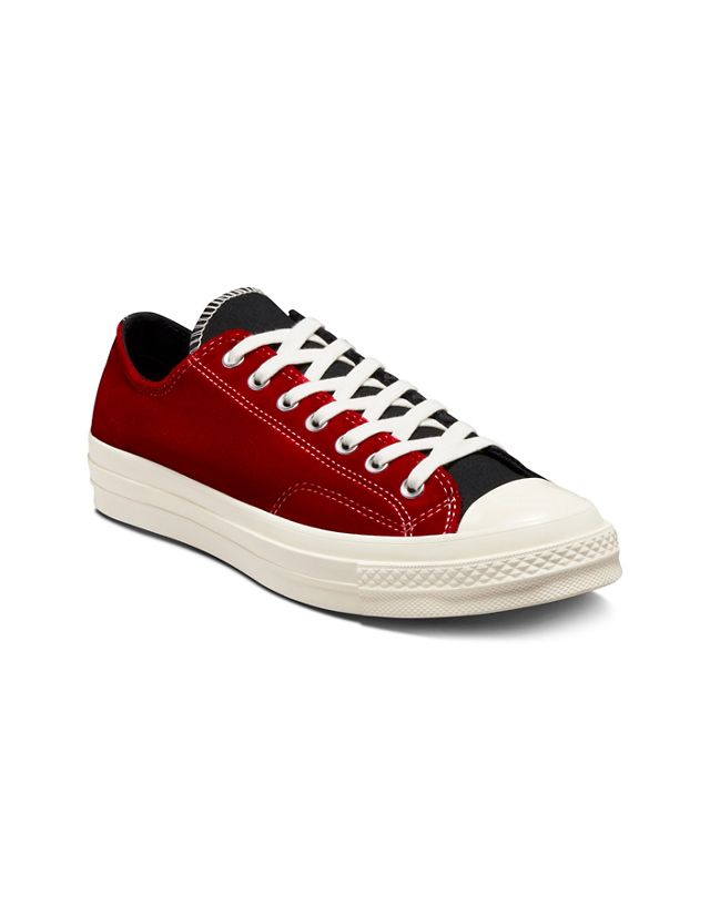 Converse Chuck 70 Hi beyond retro velvet sneakers in black/red