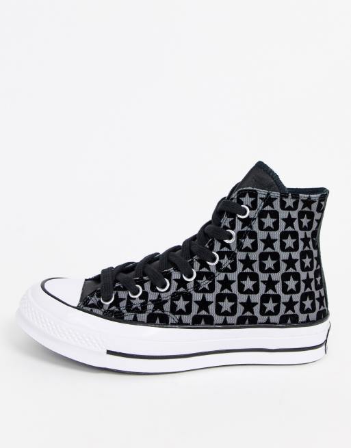 Converse Chuck 70 Hi black monogram trainers