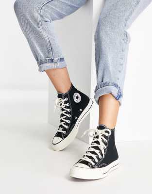 Black hotsell denim converse