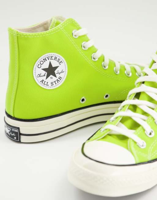 Neon green converse high tops sale