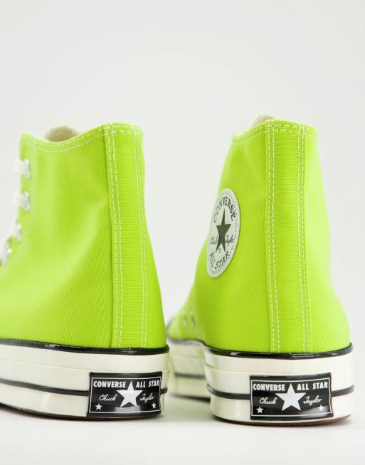 Lime green hot sale converse shoes