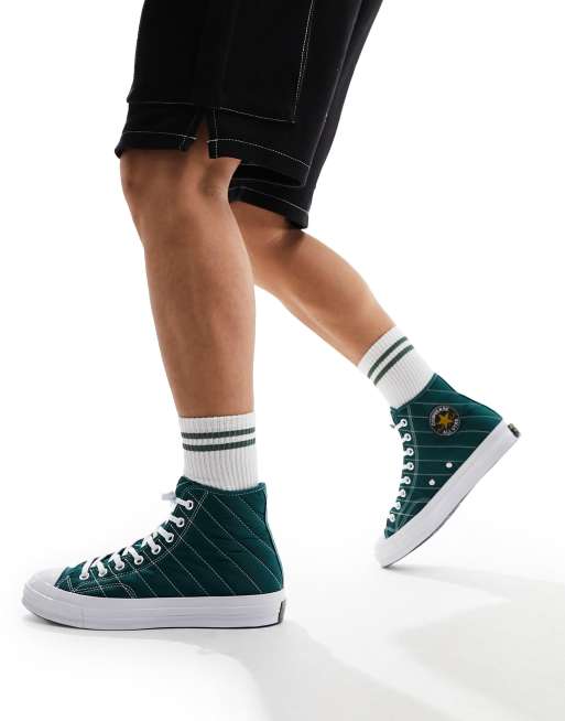 Converse – Chuck 70 Hi – Ciemnozielone pikowane buty sportowe