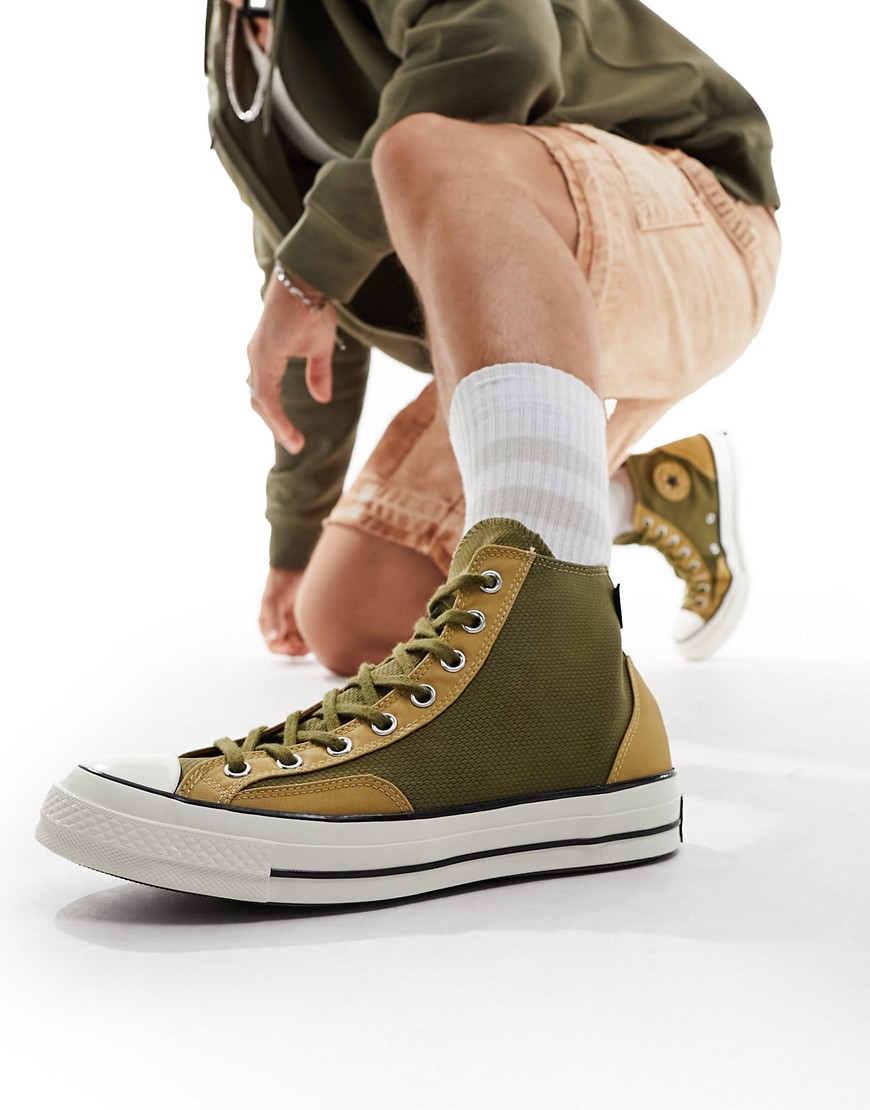 converse - chuck 70 hi cordura - kakifärgade sneakers med höga skaft-grön/a