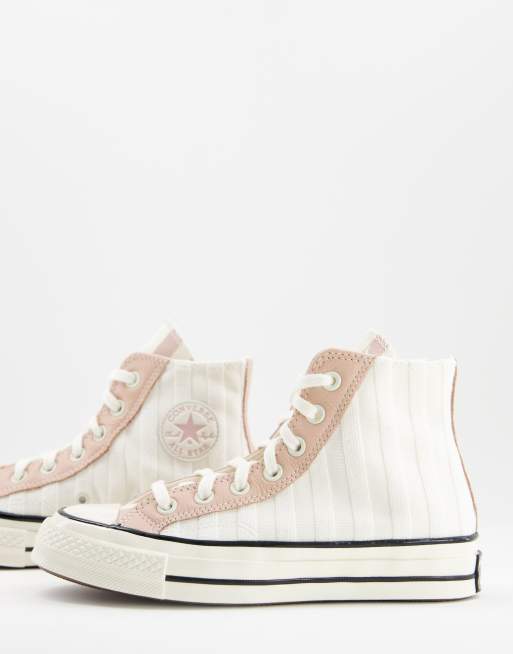 Converse - Chuck 70 Hi Crafted Folk - Hoge sneakers van jacquard in gebroken wit/kleiroze