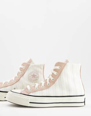 Converse Chuck 70 Hi Crafted Folk jacquard sneakers in egret/pink clay