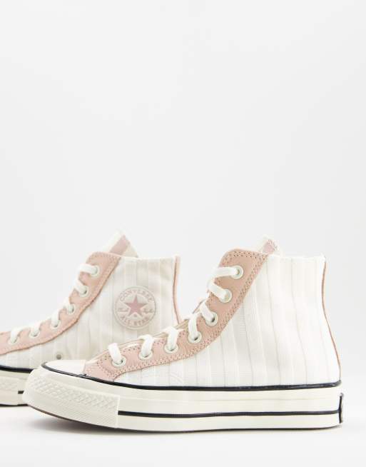 Converse Chuck 70 Hi Crafted Folk jacquard sneakers in egret pink clay